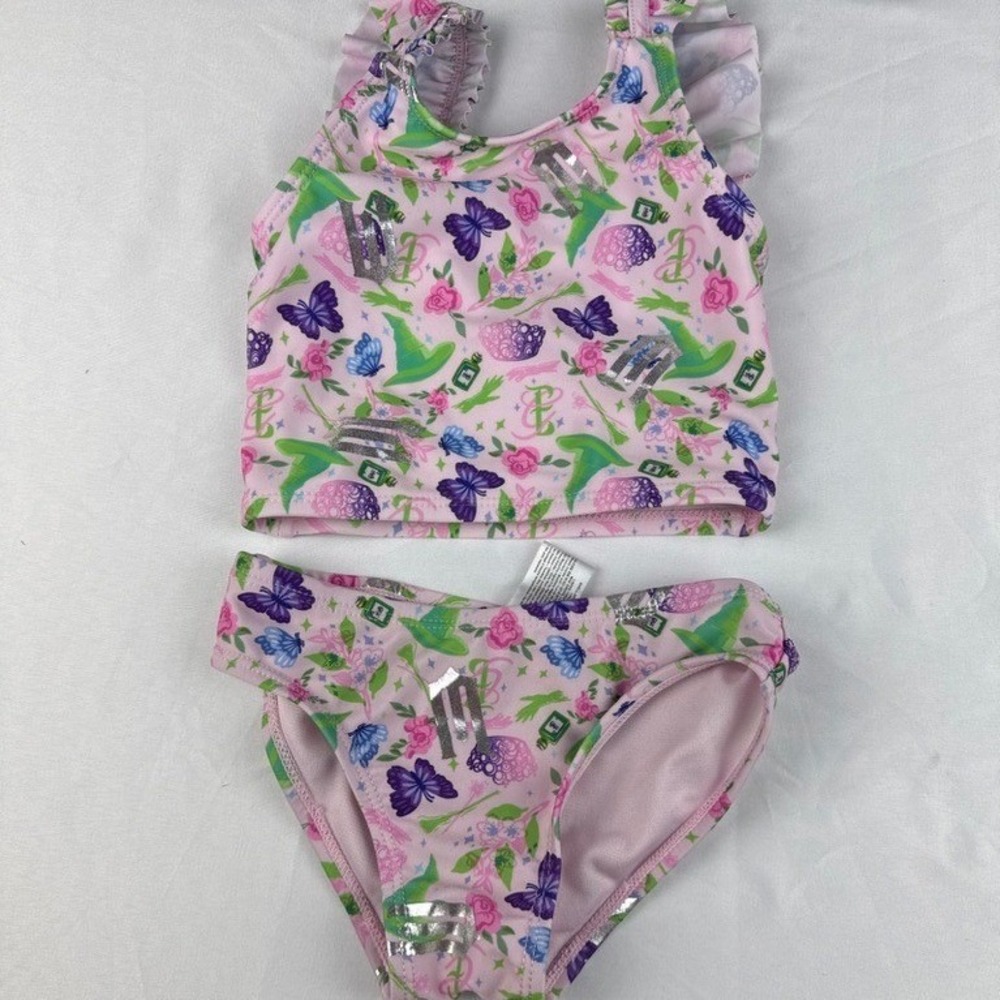 Wicked Girls Bikini XS 4/5 Pink Butterfly Floral Excellent Condition - Like New!